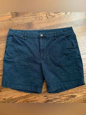 chubbies Dark Navy Flat Front Cotton Shorts 38